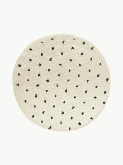 Rond pluizig hoogpolig vloerkleed Ayana, met stippels^Westwing Collection Sale