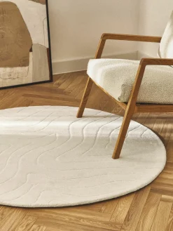 Rond wollen vloerkleed Aaron, handgetuft^Westwing Collection Outlet