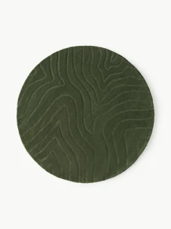 Rond wollen vloerkleed Aaron, handgetuft^Westwing Collection Hot