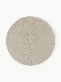 Rond wollen vloerkleed Aaron, handgetuft^Westwing Collection Best