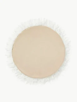 Rond zitkussen van imitatievacht Morten, gekruld^Westwing Collection Sale