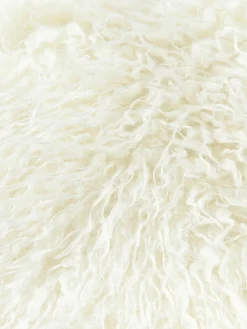 Rond zitkussen van imitatievacht Morten, gekruld^Westwing Collection Sale