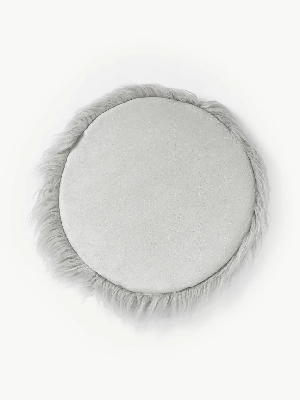 Rond zitkussen van imitatievacht Morten, gekruld^Westwing Collection Hot