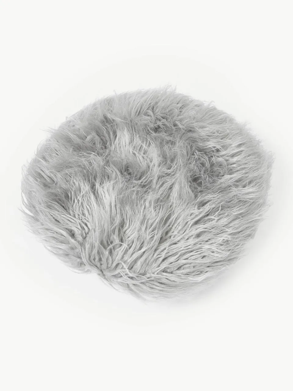 Rond zitkussen van imitatievacht Morten, gekruld^Westwing Collection Hot