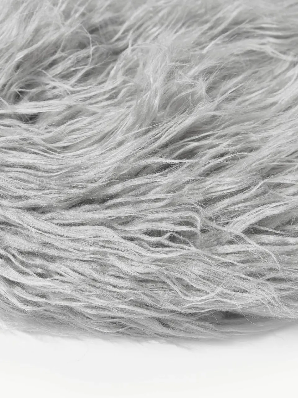 Rond zitkussen van imitatievacht Morten, gekruld^Westwing Collection Hot