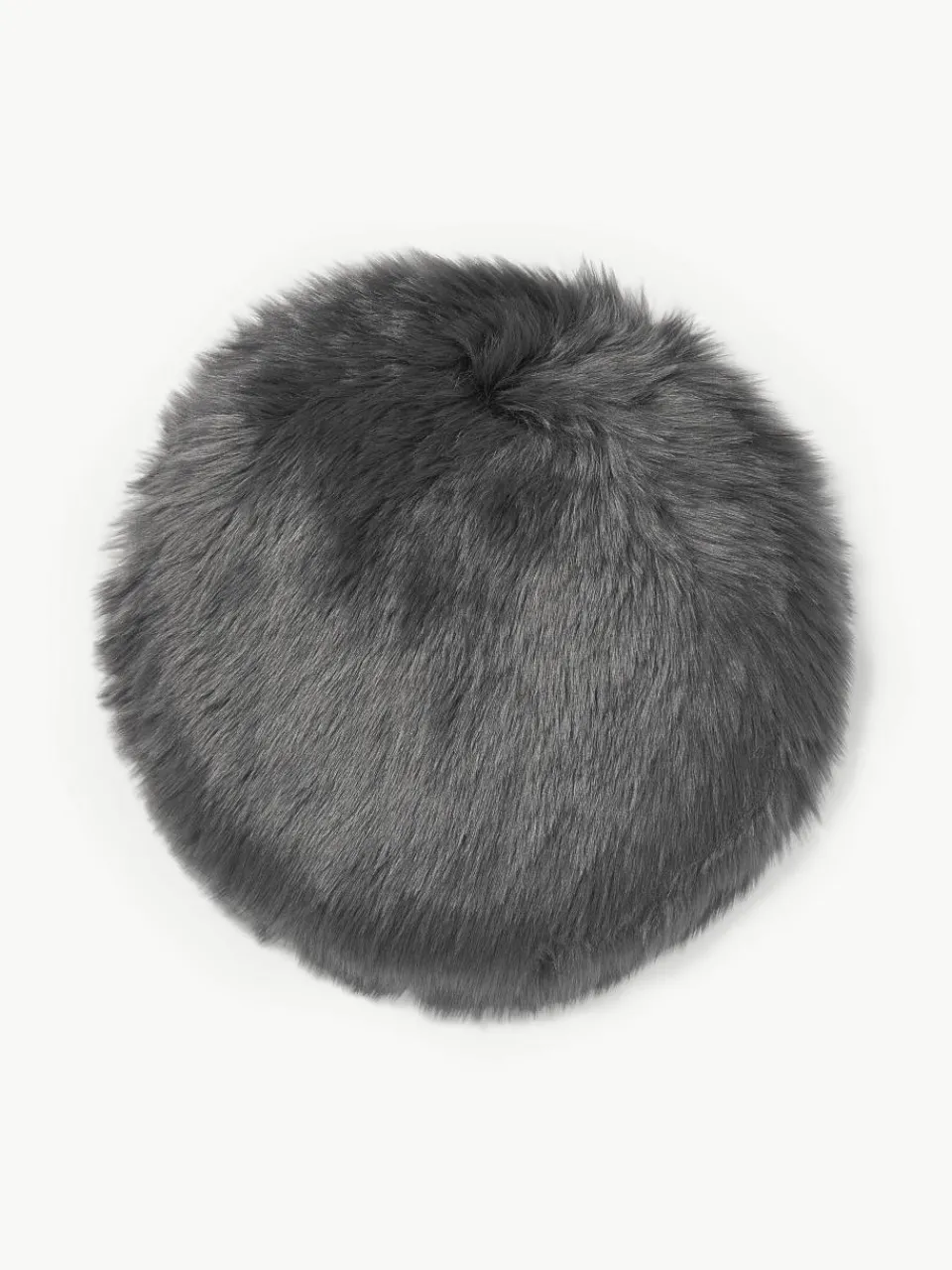 Rond zitkussen van imitatievacht Mathilde, glad^Westwing Collection Sale