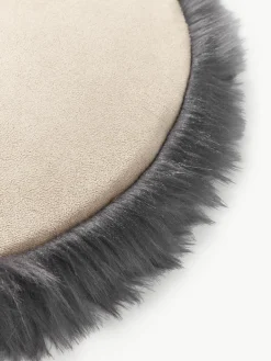 Rond zitkussen van imitatievacht Mathilde, glad^Westwing Collection Sale