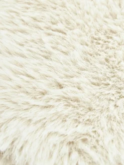 Rond zitkussen van kunstvacht Mathilde, glad^Westwing Collection Fashion