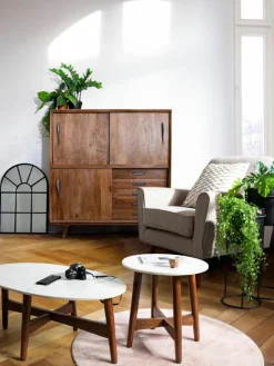 Ronde bijzettafel Albany met marmeren blad^Bizzotto Best