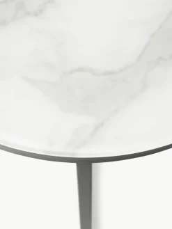 Ronde bijzettafel Antigua met glazen tafelblad in marmerlook^Westwing Collection New