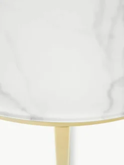 Ronde bijzettafel Antigua met glazen tafelblad in marmerlook^Westwing Collection Hot