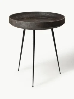 Ronde bijzettafel Bowl van eikenhout, handgemaakt^Mater Clearance