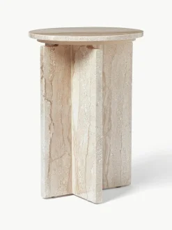 Ronde bijzettafel Marisa uit travertijn^Westwing Collection Outlet