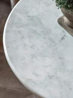 Ronde bijzettafel Turin van glas en marmer, mondgeblazen^Westwing Hot