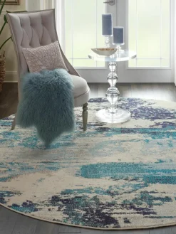 Ronde design laagpolig vloerkleed Celestial^Westwing Online