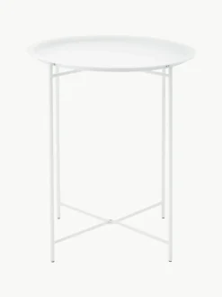 Ronde dienbladtafel Sangro in wit van metaal^Brafab Online