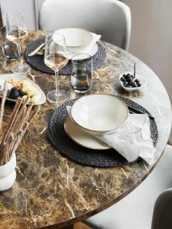 Ronde eettafel Amble met tafelblad in marmerlook, Ø 110 cm^Westwing Discount