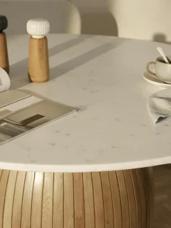 Ronde eettafel Nelly met marmeren tafelblad, Ø 115 cm^Westwing Collection Clearance