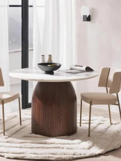 Ronde eettafel Nelly met marmeren tafelblad, Ø 115 cm^Westwing Collection Clearance