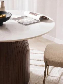 Ronde eettafel Nelly met marmeren tafelblad, Ø 115 cm^Westwing Collection Clearance