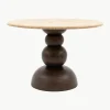 Ronde eettafel Sculpt met travertijn tafelblad, Ø 110 cm^Westwing Sale