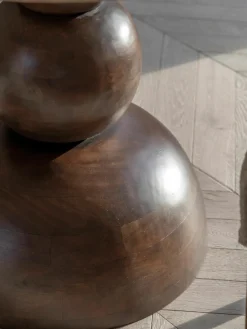 Ronde eettafel Sculpt met travertijn tafelblad, Ø 110 cm^Westwing Sale