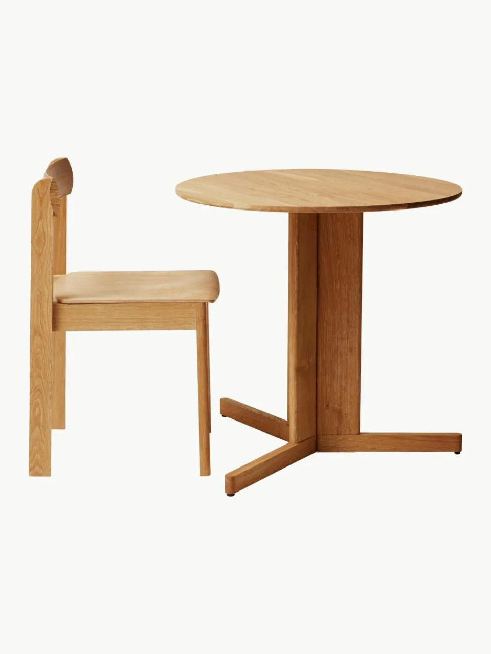 Ronde eettafel Trefoil van eikenhout, Ø 75 cm^Form & Refine Outlet