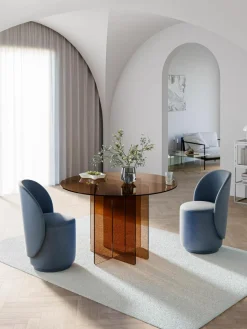 Ronde glazen eettafel Anouk, Ø 120 cm^Westwing Collection New