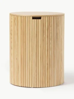 Ronde houten bijzettafel Nele met opbergruimte^Westwing Collection Fashion