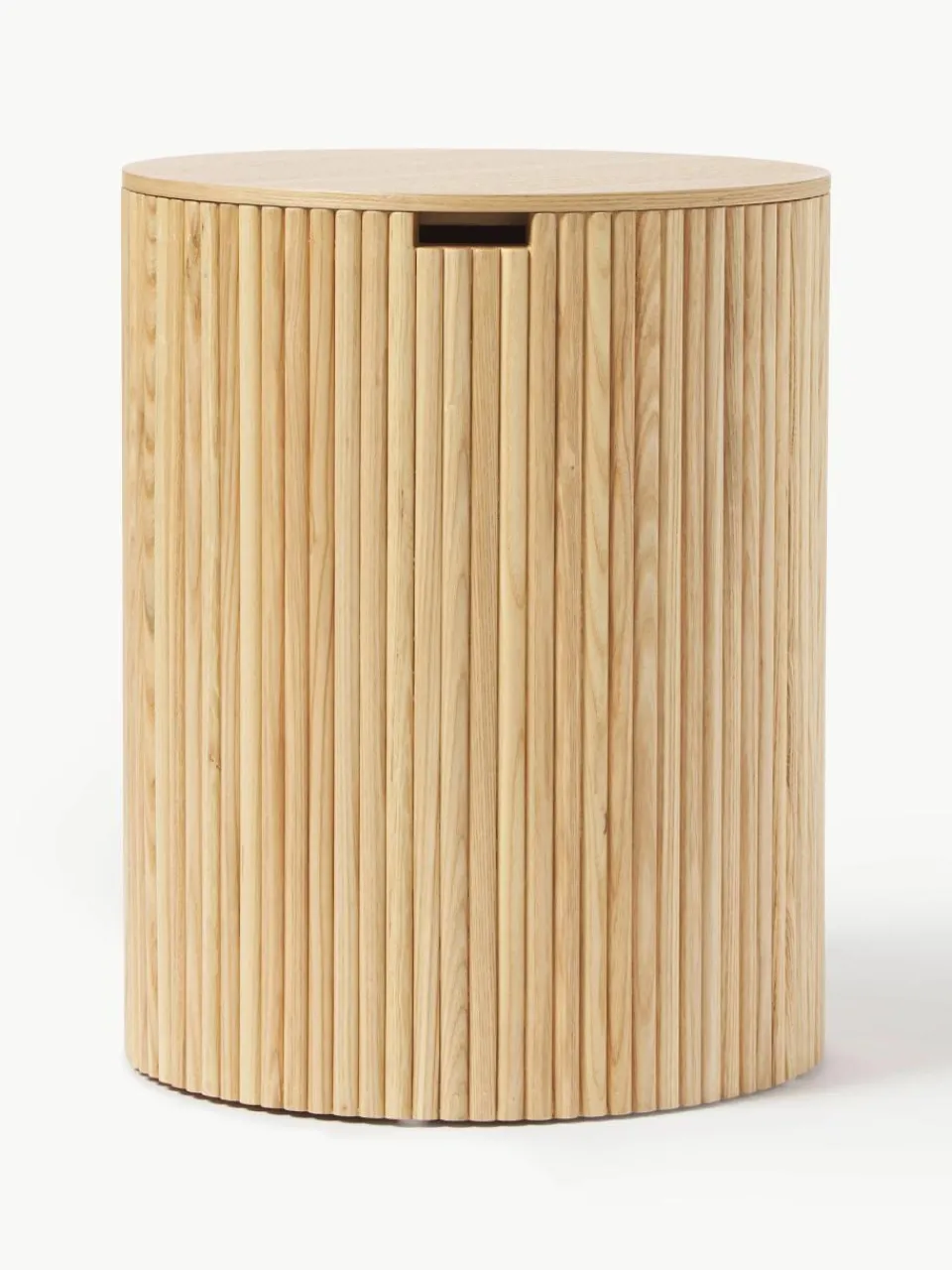 Ronde houten bijzettafel Nele met opbergruimte^Westwing Collection Fashion