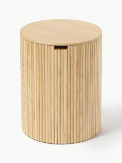 Ronde houten bijzettafel Nele met opbergruimte^Westwing Collection Fashion