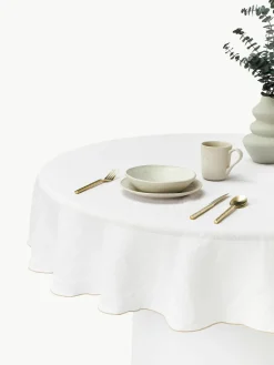 Ronde linnen tafelkleed Kennedy met bies^Westwing Collection Online