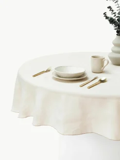 Ronde linnen tafelkleed Kennedy met bies^Westwing Collection Clearance