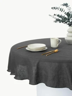 Ronde linnen tafelkleed Kennedy met bies^Westwing Collection Hot