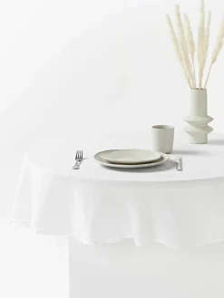 Ronde linnen tafelkleed Larissa met open zoom^Westwing Collection New