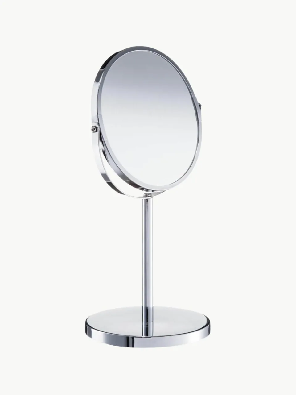 Ronde make-upspiegel Flip met vergrootglas en metalen voet^Westwing Outlet