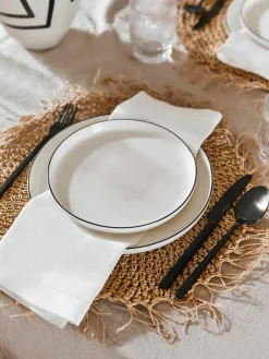 Ronde placemats Tressine uit papiervezels, 6 stuks^Cote Table Outlet