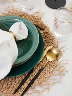 Ronde placemats Tressine uit papiervezels, 6 stuks^Cote Table Outlet