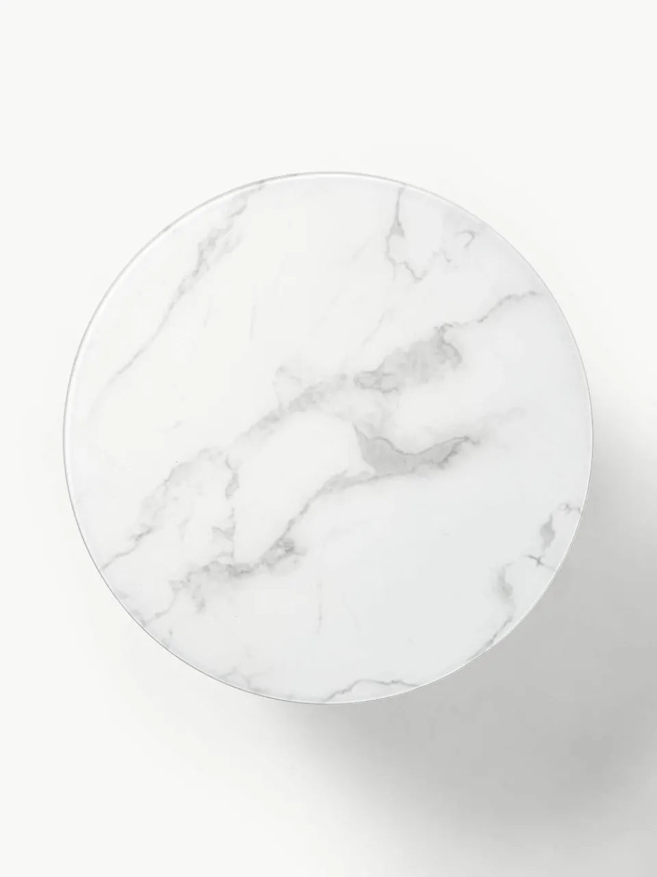 Ronde salontafel Antigua met glazen tafelblad in marmerlook^Westwing Collection Online