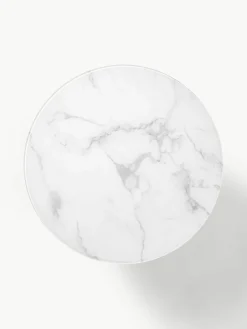Ronde salontafel Antigua met glazen tafelblad in marmerlook^Westwing Collection Fashion