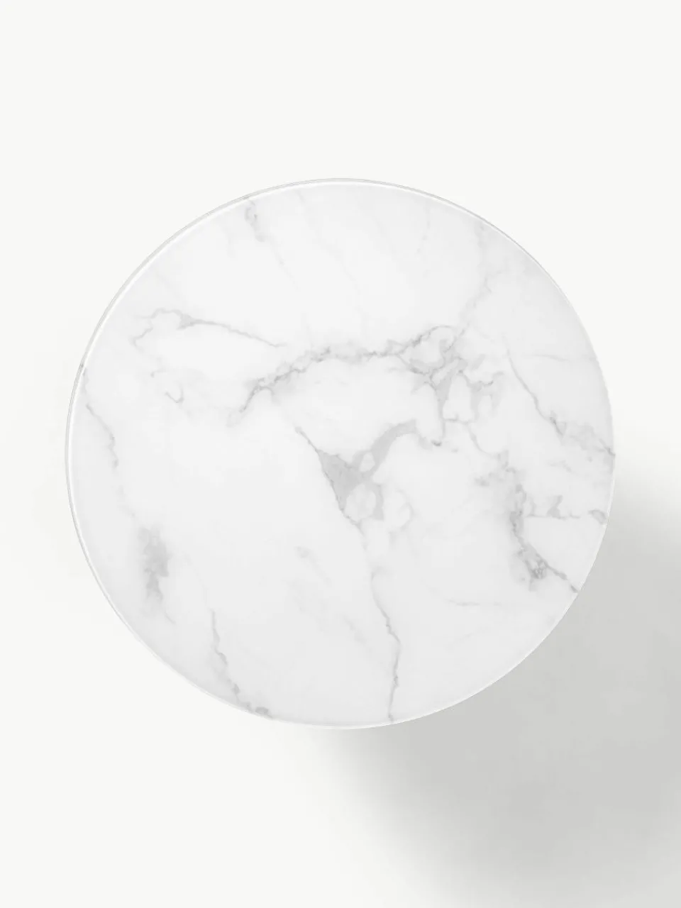Ronde salontafel Antigua met glazen tafelblad in marmerlook^Westwing Collection Fashion