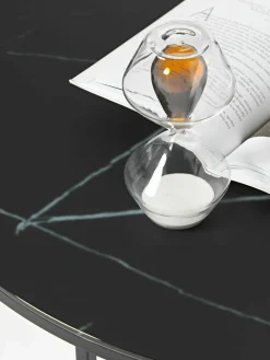 Ronde salontafel Antigua met glazen tafelblad in marmerlook^Westwing Collection New