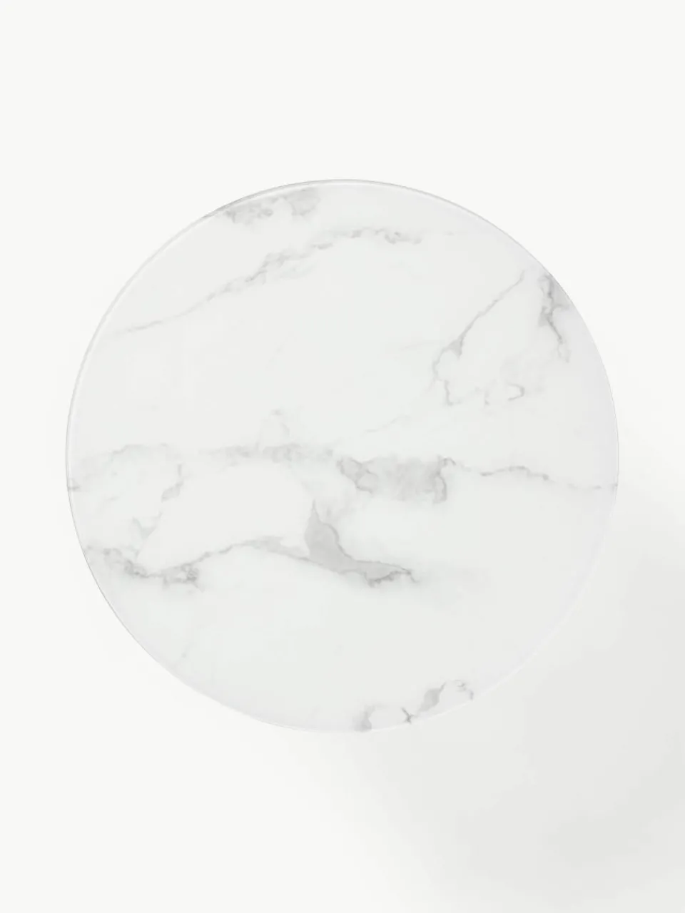 Ronde salontafel Antigua met glazen tafelblad in marmerlook^Westwing Collection New