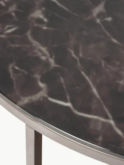 Ronde salontafel Antigua met glazen tafelblad in marmerlook^Westwing Collection Outlet