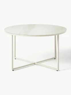 Ronde salontafel Antigua met glazen tafelblad met travertijn look^Westwing Collection Clearance