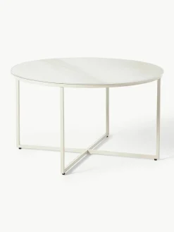 Ronde salontafel Antigua met glazen tafelblad met travertijn look^Westwing Collection Clearance
