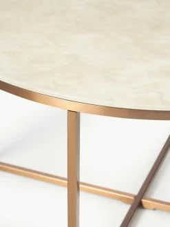 Ronde salontafel Antigua met glazen tafelblad in marmerlook^Westwing Clearance