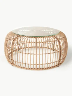 Ronde salontafel Costa met glazen tafelblad^Westwing Collection Online