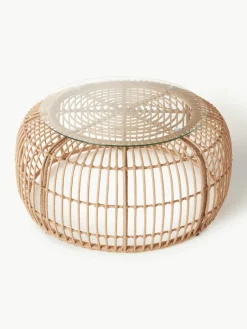 Ronde salontafel Costa met glazen tafelblad^Westwing Collection Online