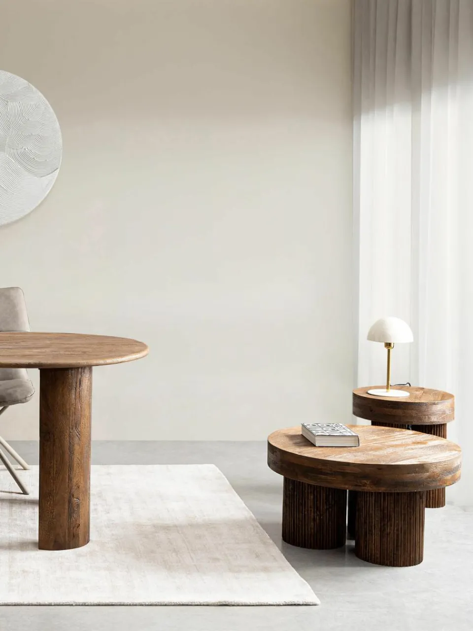 Ronde salontafel Dacca van mangohout^Bizzotto New